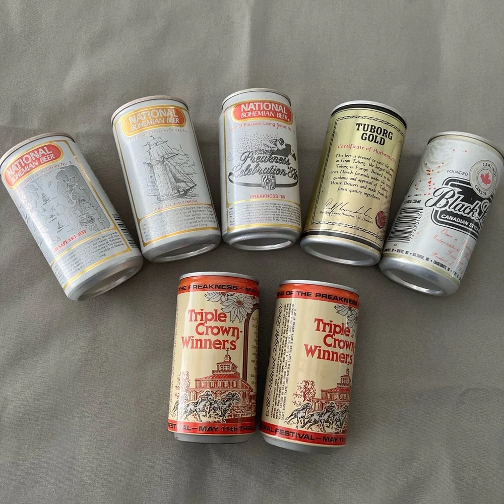 Vintage BANK TOP Collectors Beer Cans Coin Banks - Lot of 7